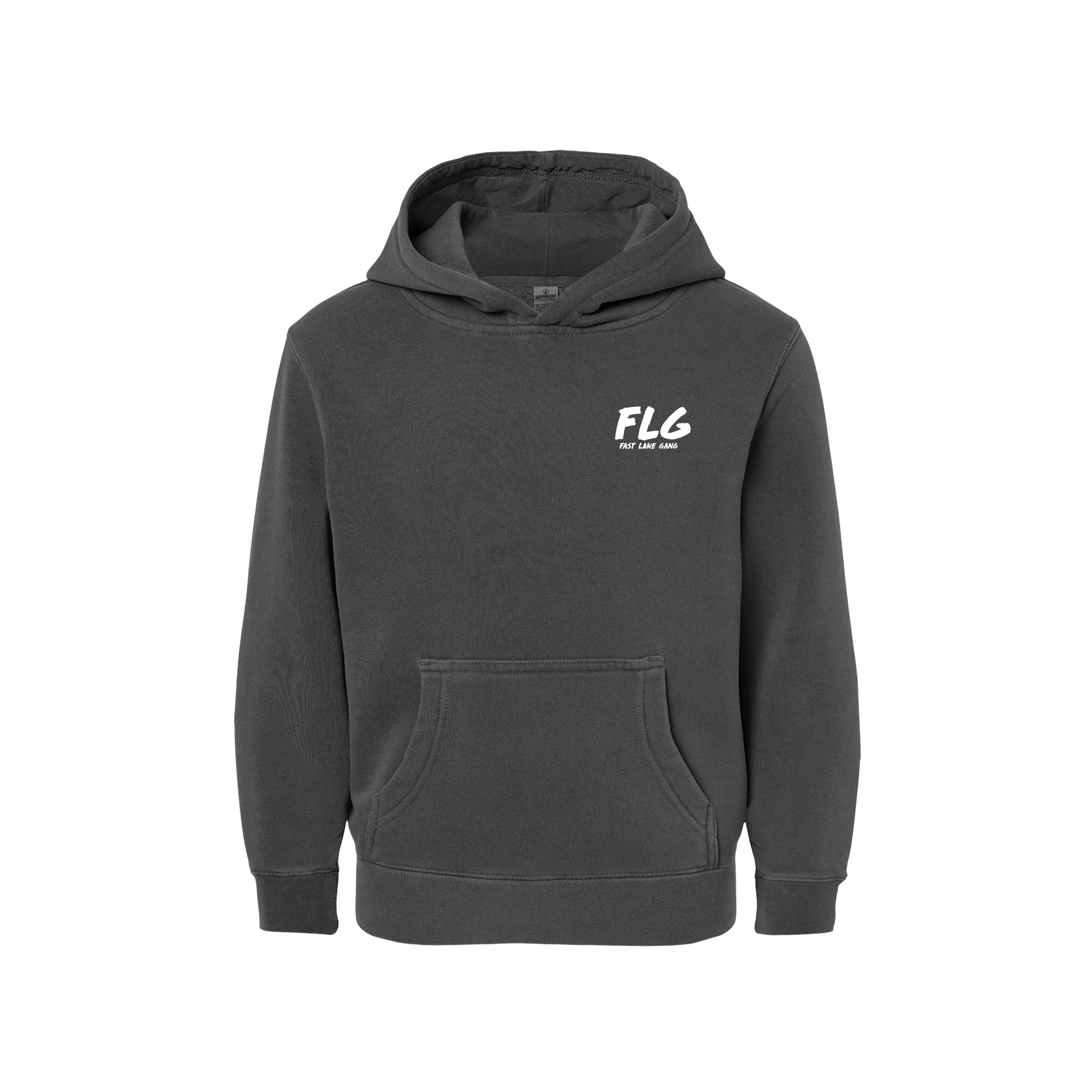 Gapped Faded Hoodie White Fast Lane Gang